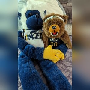 Utah Jazz Forever Collectable basketball Bear and Monkey Stuffed Animals.
